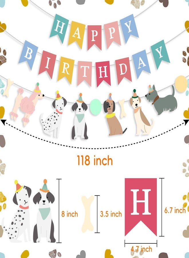 Aufee Dog Themed Happy Birthday Decoration Colorful Dog Party Backup Banner for Dogs 1st 2nd 3rd Birthday Decoration, Animal Themed Party,Livingrom Bedroom Centerpieces Decor - Image 2